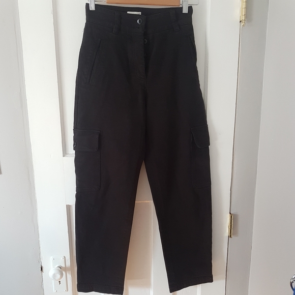 Aritzia Wilfred High Rise Free Modern Cargo Pant  Black Sz 0 - Picture 1 of 16
